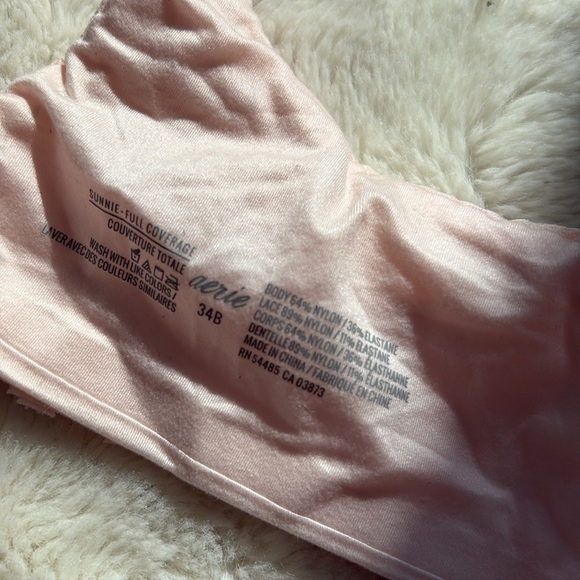 Aerie Sunnie Full Coverage Bra 34B | Light Pink Lace Back | Everyday Comfort - Picture 5 of 6